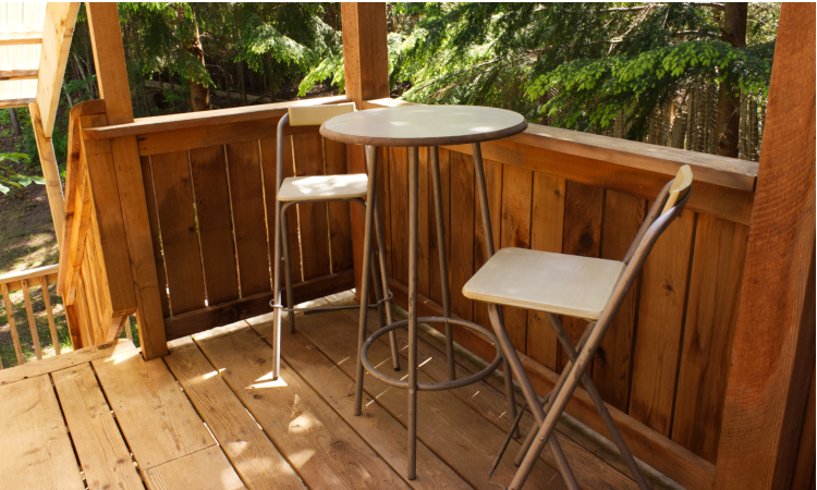 Second story deck outside the bedroom suite.