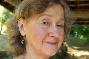 Close up of Olga in the gazebo