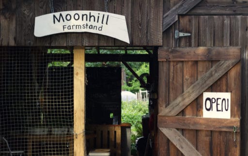FarmStand Front entrance, barn doors swung open